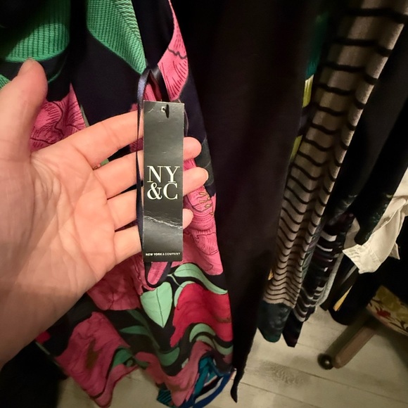 NY&C Floral Dress with Pink and Green Accents - Picture 2 of 4